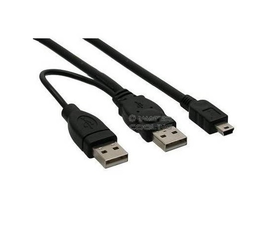 PREMIUMCORD Kabel USB 2.0 napájecí Y kabel A/M + A/M -- A/M mini 0.4m + 0.5m
