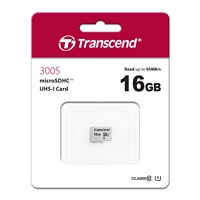 TRANSCEND MicroSDHC karta 16GB 300S, UHS-I U1, bez adaptéru