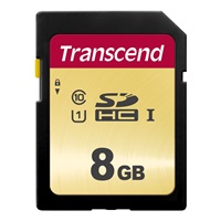 TRANSCEND SDHC karta 8GB 500S, UHS-I U1 (R:95/W:20 MB/s)