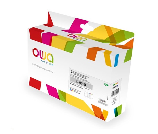OWA Wkład ARMOR do CANON, PACK4 REMAN. PGI-2500XL BCMY, 72ml/3x20ml/2500p/3x1765p, czarny/black+1C+1M+1Y