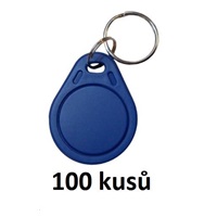 Elatec RFID Unique čip, přívěsek na klíče, 125 kHz, modrý, Standard  100-pack