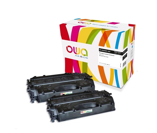 Toner OWA Armor do HP LJ P2050, P2055, 2x6500 stron, CC505XD, czarny/black