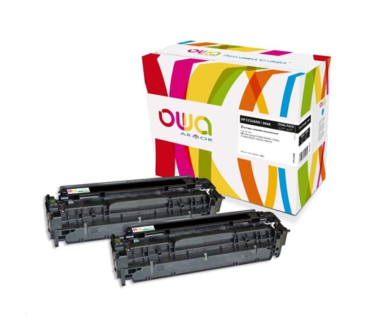 Toner OWA Armor do HP Color LJ CP2020, CP2025, CM2320, CM2720, 2x3500 stron, CC530AD, czarny/black