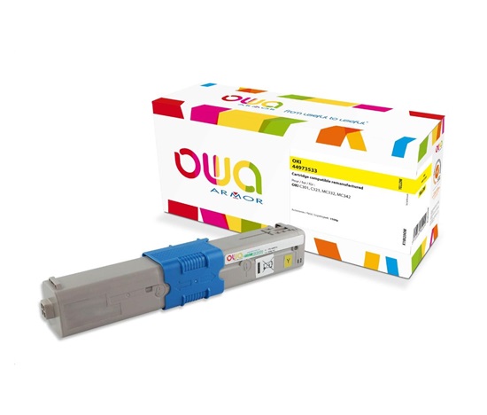 Toner OWA Armor do OKI C301, C321, MC332, MC342, 1500p, 44973533, żółta/yellow