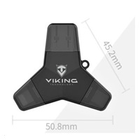 Viking USB Flash disk 3.0 4v1 s koncovkou Lightning/Micro USB/USB/USB-C, 32 GB, černá