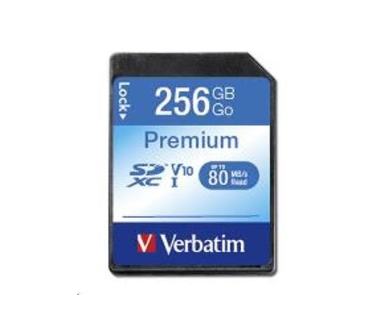 VERBATIM SDXC karta 256GB Class 10, UHS-1 (R:80/W:10 MB/s)