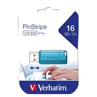 VERBATIM Flash Disk 16GB Hi-Speed Store ‘n‘ Go, Pinstripe, USB 2.0, Caribbean modrá