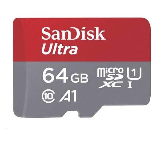 SanDisk MicroSDXC karta 64GB Ultra (100MB/s, A1 Class 10 UHS-I, Android - Imaging Packaging) + adaptér