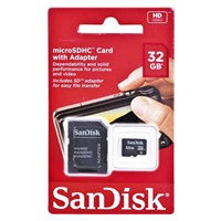 SanDisk MicroSDHC karta 32GB (Class 4) + adaptér
