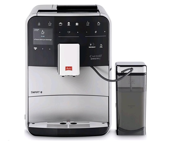 Melitta Barista TS Smart F85/0-101 automatický kávovar, 1450 W, vestavěný mlýnek, nádoba na mléko, SMART, stříbrný