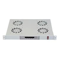 LEXI-Net 19" ventilační jednotka 1U, 4 ventilátory, LCD, digitální termostat, hloubka 350mm, šedá