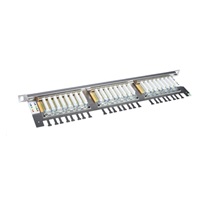 Patch panel Solarix 24xRJ45 CAT6 STP z wspornikiem 0,5U