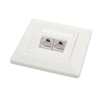 Gniazdko Solarix CAT5E STP 2 x RJ45 pod tynk, białe
