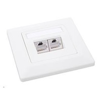 Gniazdko Solarix CAT6 STP 2 x RJ45 pod tynk białe