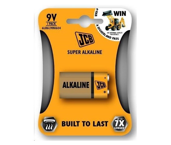 JCB SUPER alkalická baterie 6LR61/9V, blistr 1 ks