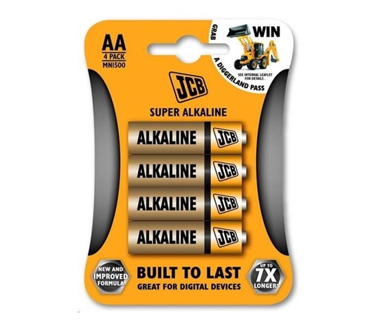 JCB SUPER alkalická baterie LR06, blistr 4 ks