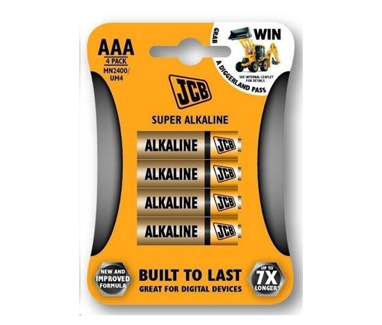 JCB SUPER alkalická baterie LR03, blistr 4 ks