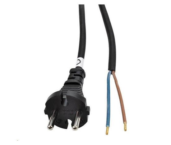 Solight flexo šňůra, 2x 1,5mm2, gumová, černá, 5m