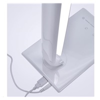 Solight LED stolní lampička stmívatelná, 12W, volba teploty světla, USB, bílý lesk