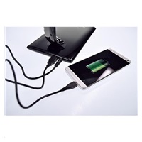 Solight LED stolní lampička stmívatelná, 12W, volba teploty světla, USB, bílý lesk