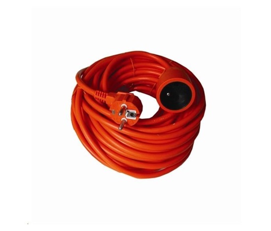 Solight prodlužovací přívod - spojka, 1 zásuvka, 20m, 3 x 1,5mm2, oranžová