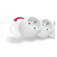 CONNECT IT prodlužovací kabel 230 V, 5 zásuvek, 3 m, s vypínačem (bílý)