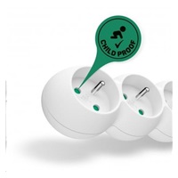 CONNECT IT prodlužovací kabel 230 V, 5 zásuvek, 3 m, s vypínačem (bílý)