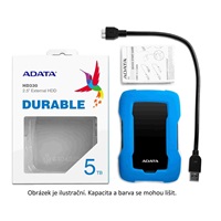 ADATA Externí HDD 1TB 2,5" USB 3.1 HD330, BLUE COLOR BOX, modrý (gumový, nárazu odolný)