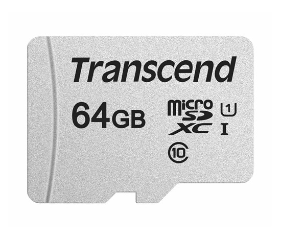 TRANSCEND MicroSDXC karta 64GB 300S, UHS-I U1 + adaptér