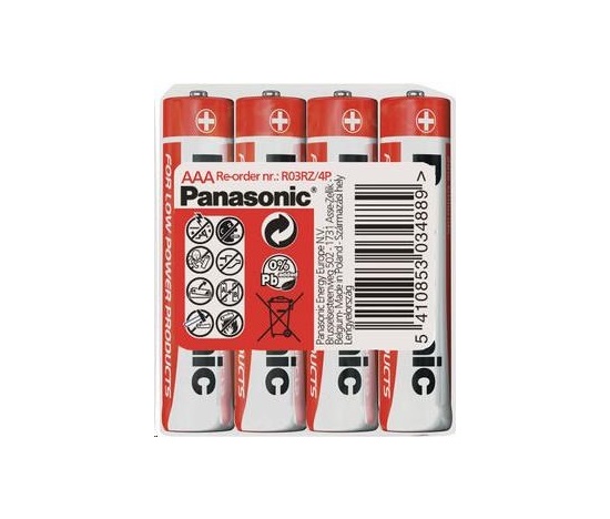 PANASONIC Zinkouhlíkové baterie Red Zinc R03RZ/4P AAA 1,5V (shrink 4ks)