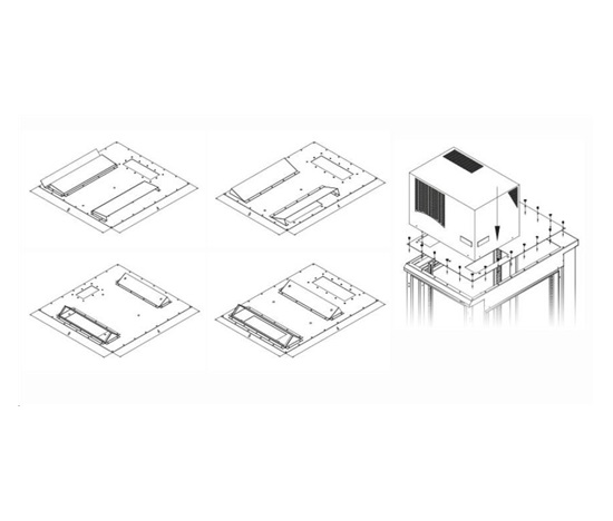 TRITON montážní redukce ke klimatizaci X1 a X2 do hloubky rozvaděče 800 x 1000 mm, šedá