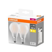 OSRAM LED BASE CL A GL Fros. 6,5W 827 E27 806lm 2700K (CRI 80) 10000h A++ (Krabička 2ks)