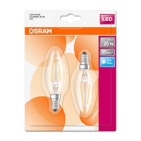 OSRAM LED Filament STAR ClasB 230V 2,5W 840 E14 noDIM A++ Sklo čiré 250lm 4000K 15000h (blistr 2ks)