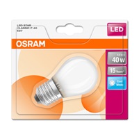 OSRAM LED STAR CL P GL Fros. 4,5W 840 E27 470lm 4000K (CRI 80) 15000h A++ (Blistr 1ks)