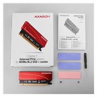 AXAGON PCEM2-S, Adapter wewnętrzny PCIe x16 - M.2 NVMe M-key slot adapter, + pasywna chłodnica