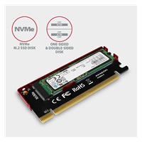 AXAGON PCEM2-S, adapter wewnętrzny PCIe x16 - M.2 NVMe M-key slot, aluminiowa pokrywa do chłodzenia pasywnego