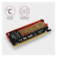AXAGON PCEM2-S, adapter wewnętrzny PCIe x16 - M.2 NVMe M-key slot, aluminiowa pokrywa do chłodzenia pasywnego