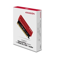 AXAGON PCEM2-S, adapter wewnętrzny PCIe x16 - M.2 NVMe M-key slot, aluminiowa pokrywa do chłodzenia pasywnego
