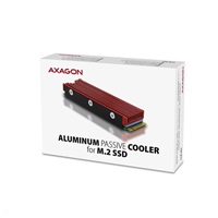 AXAGON CLR-M2, aluminiowy pasywny radiator na jedno i dwustronny dysk M.2 SSD, wysokość 12 mm
