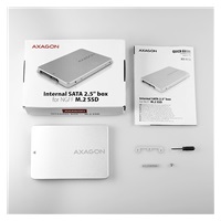 AXAGON RSS-M2SD, SATA - M.2 SATA SSD, wewnętrzny 2.5" ALU box, srebrny