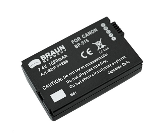 Braun akumulátor CANON BP-315, 1620mAh