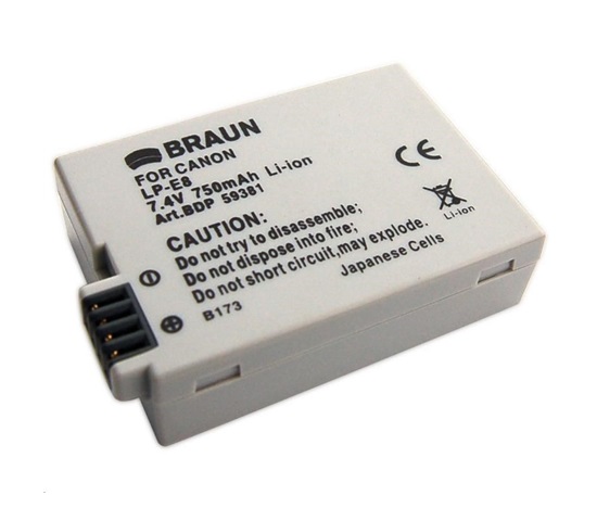 Braun akumulátor CANON LP-E8, 750mAh