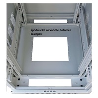 LEXI-Net 19" stojanový rozvaděč 27U 600x800 rozebiratelný, ventilační jednotka, termostat, kolečka, 600kg, sklo, šedý
