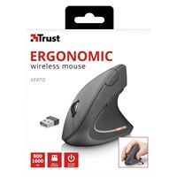 TRUST Myš Verto wireless ergonomic mouse USB, black (černá)