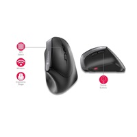 CHERRY myš MW 4500 bezdrátová, vertikální, ergonomická, 1200 DPI, nano USB, 2xAAA, černá