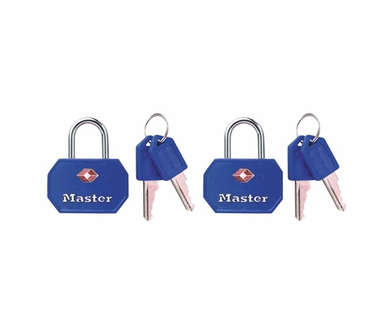 Master Lock Visací zámek  TSA - modrý (2 ks / blistr)