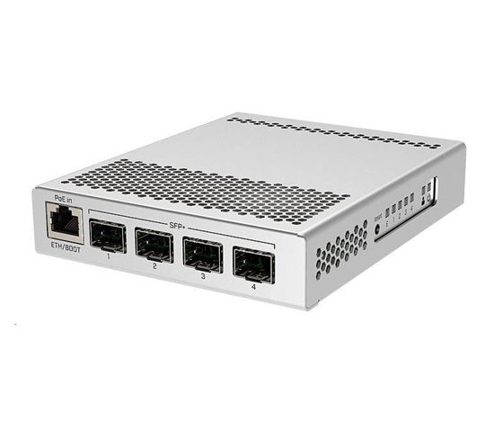 MikroTik Cloud Router Switch CRS305-1G-4S+IN, Dual Boot (SwitchOS, RouterOS), 800MHz, 512MB RAM, 4xSFP+, vč.L5