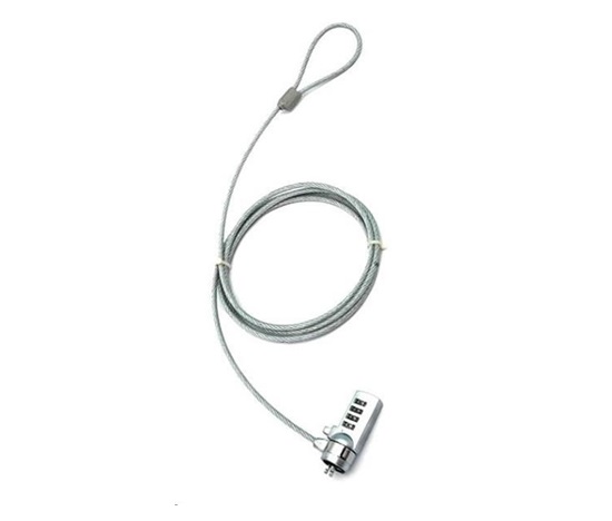 PREMIUMCORD Bezpečnostní zámek na NTB 1,8m Kensington Lock (4 místný kód, ocelové lanko) ROZBALENO