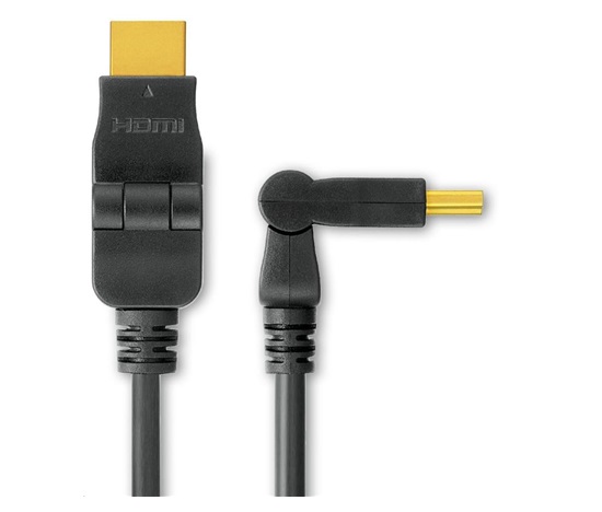 PREMIUMCORD Kabel HDMI A - HDMI A M/M 2m, otočné zlacené konektory