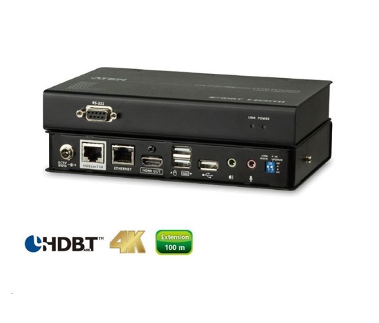 ATEN HDMI Extender PC-konzole na 100m@4K, HDBaseT 2.0, USB + RS232